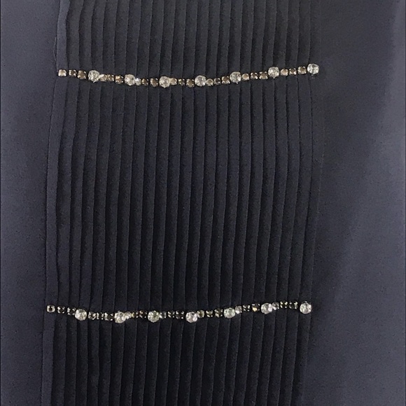 J. Crew Navy Pleated Sparkle Cami Rhinestone - Picture 3 of 6